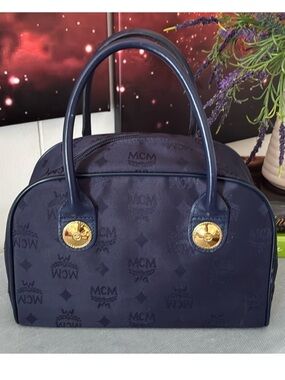 MCM Navy Bowler Bag